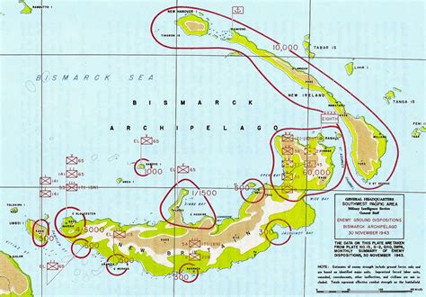 [Map] Map noting Japanese dispositions at New Britain, Bismarck Archipelago, 30 Nov 1943 | Wwii ...