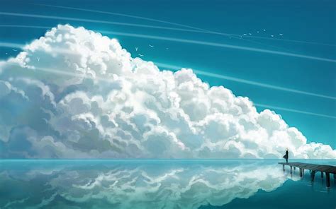 HD wallpaper: fantasy art sea clouds, sky, cloud - sky, nature, heaven ...