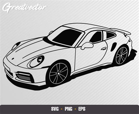 Craft Supplies & Tools Visual Arts Instant Download SVG & PNG Porsche ...