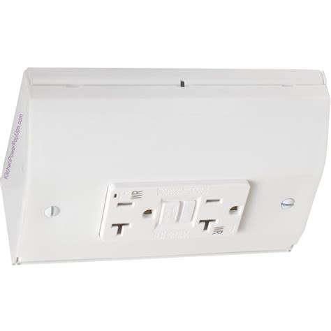 Under Cabinet Angled Power Strip Low Profile 20A GFI 2 Plugs - White in ...