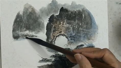 Mountains and water- Chinese Ink Painting - YouTube