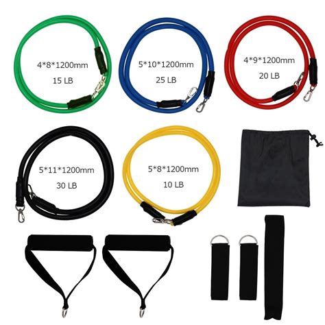 11 Pcs Resistance Bands Set Tension Workout Ropes - Don Shopping