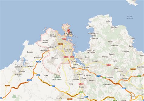 La Coruna Map - Spain