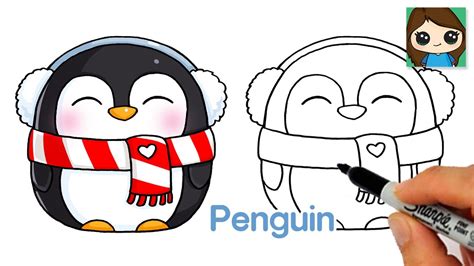 How To Draw A Cute Penguin Cartoon