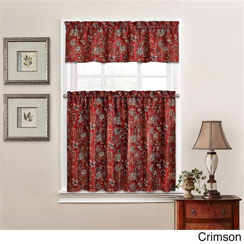 Waverly Traditional Floral Rod Pocket Semi-Sheer Kitchen Curtain, 52" x 16" - Walmart.com