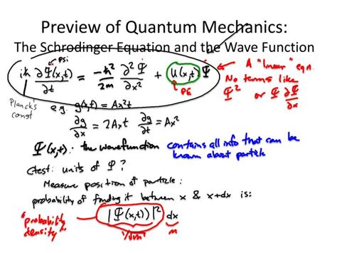 PPT - Preview of Quantum Mechanics: The Schrodinger Equation and the Wave Function PowerPoint ...