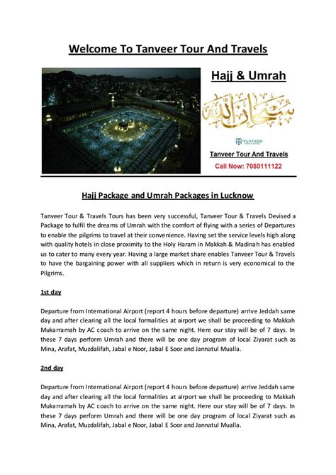 Hajj Package and Umrah Packages in Lucknow by tanveertravels - Issuu