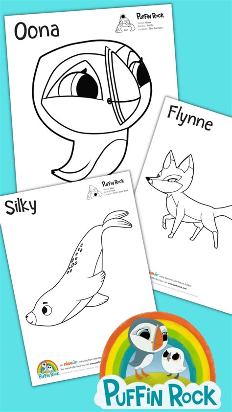 Puffin Rock Colouring Pages (Free Printables) in 2024 | Puffin, Printables free kids, Colouring ...