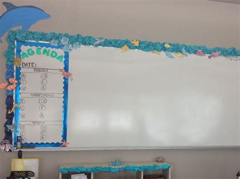 School decoration idea. Boarder around the white board ocean theme ...