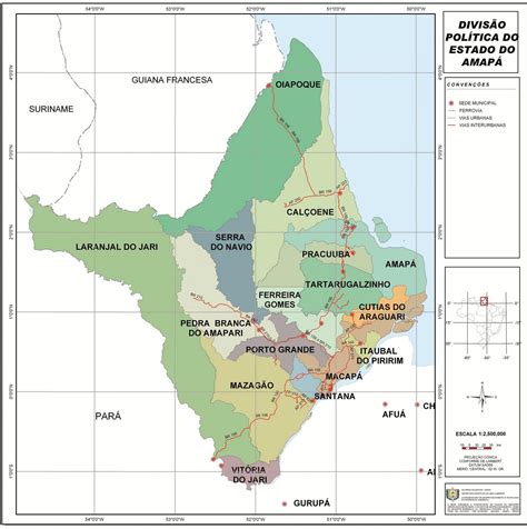 Geografia do Amapá Rodrigo Bandeira: Mapa dos municípios do Amapá