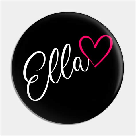 Ella Name Calligraphy Pink Heart - Ella Name - Kołek | TeePublic PL