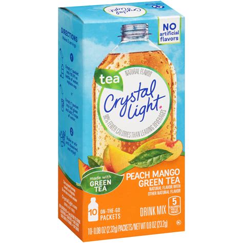 Crystal Light On-the-Go Peach Mango Green Tea Drink Mix 10 ct Box | La ...