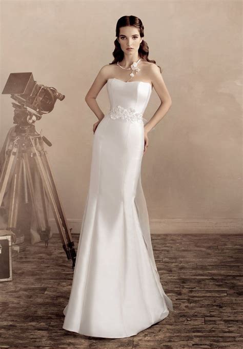 Plain White Satin Wedding Dress