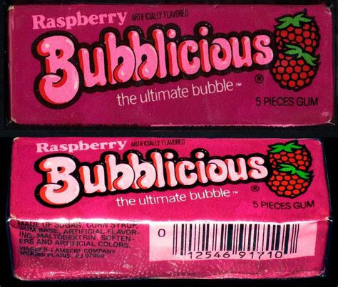 Bubblicious - Raspberry - bubble gum pack - mid-1980's | Pinterest ...