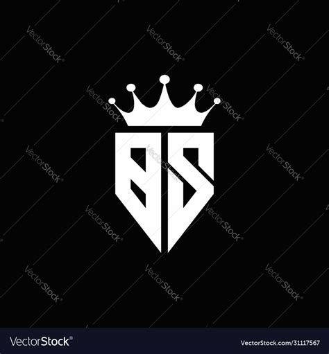 Bs logo monogram emblem style with crown shape Vector Image