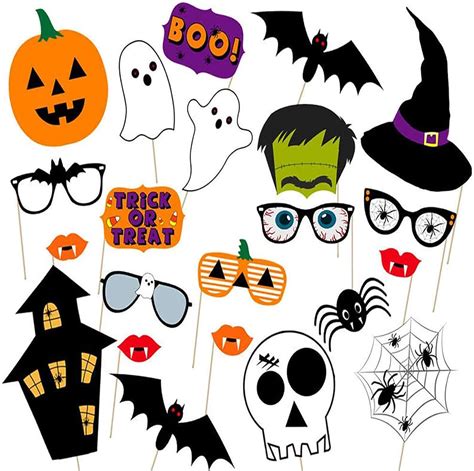 Amazon.com: Mllxon 22Pcs Halloween Photo Booth Props, Halloween Party ...