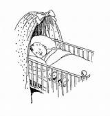 Cot Coloring Page Sketch sketch template