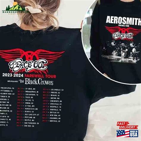 Aerosmith 2023 – 2024 Peace Out Farewell Tour Band Photo Shirt Classic Unisex - BarronOutdoor