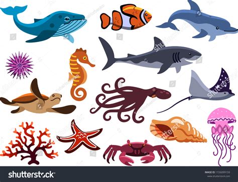 Watercolor Sea Creatures Clipart, Sea Animals Svg, Under The Sea Clip ...