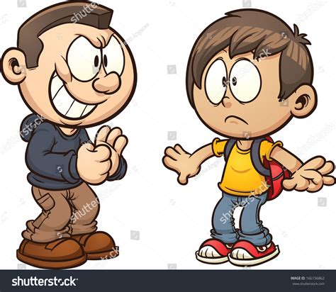 Cartoon Kid Getting Bullied Vector Clip Stock Vector 166156862 ...