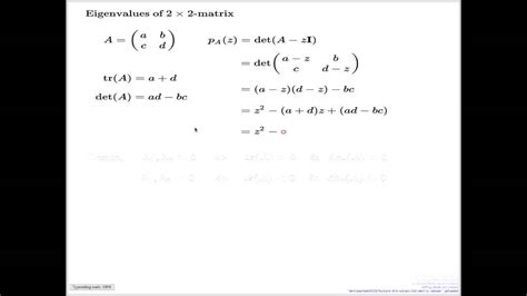 Eigenvalues of 2x2 matrix - YouTube