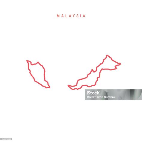 Malaysia Editable Outline Map Vector Illustration Stock Illustration ...