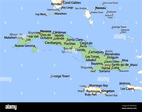 Cuba map vector hi-res stock photography and images - Alamy