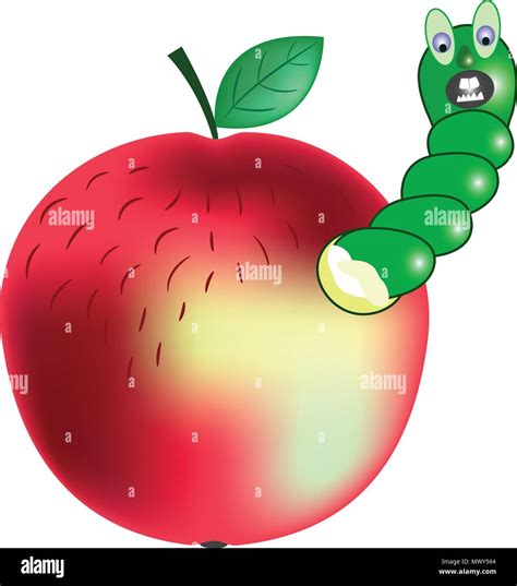 apple worm cartoon vector illustration Stock Vector Image & Art - Alamy