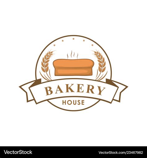 Bakery shop logo sign template emblem Royalty Free Vector