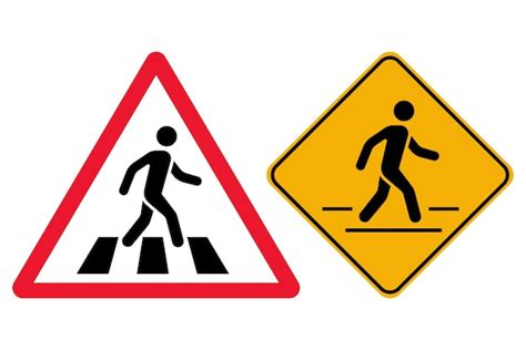 Free Vector | Pedestrian Crossing Signs Set