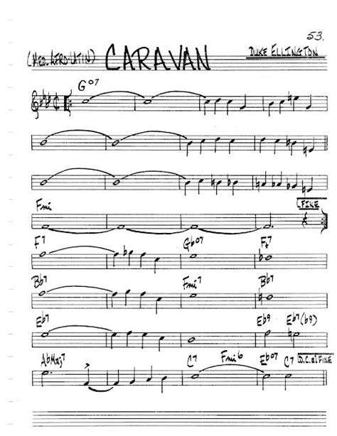 Practice Jazz: [Jazz Real Book II : Page 53] Caravan (Duke Ellington) - Jazz Standard Sheet ...