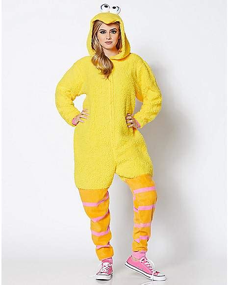 Adult Big Bird Pajama Costume - Sesame Street - Spencer's