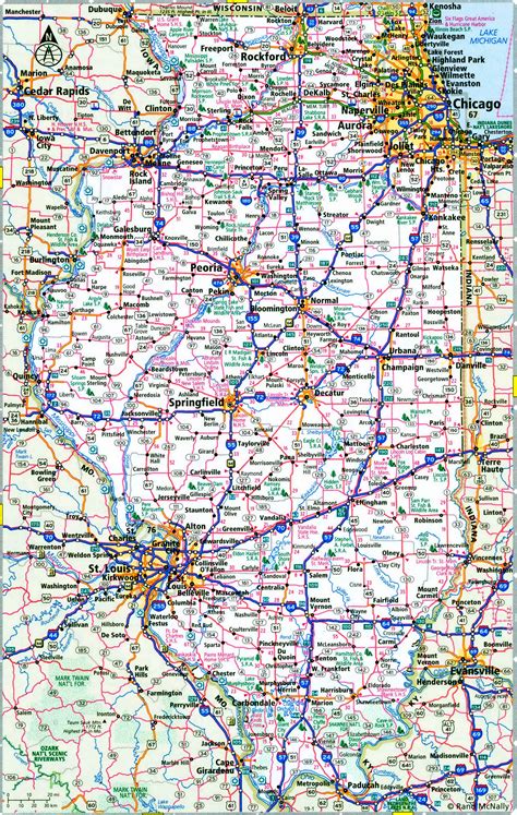 Illinois interstate highways map I-39 I-55 I-57 I-64 I-70 I-72 I-74 ...