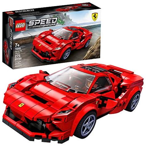 LEGO Speed Champions 76895 Ferrari F8 Tributo Toy Cars for Kids, Building Kit Featuring ...