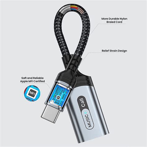 Lightning Female to USB-C Male Audio Adapter - Dealy