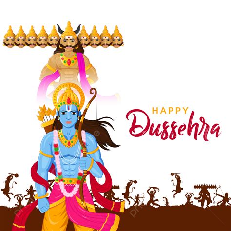 Dussehra Ravana Vector Art PNG, Ramayana War Of Lord Rama And King Ravana Happy Dussehra ...