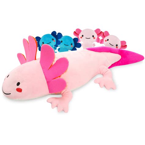 Axolotl Plushie, Jumbo Axolotl Plush, Stuffed Axolotl Plushie, Pink Axolotl, White Axolotl ...