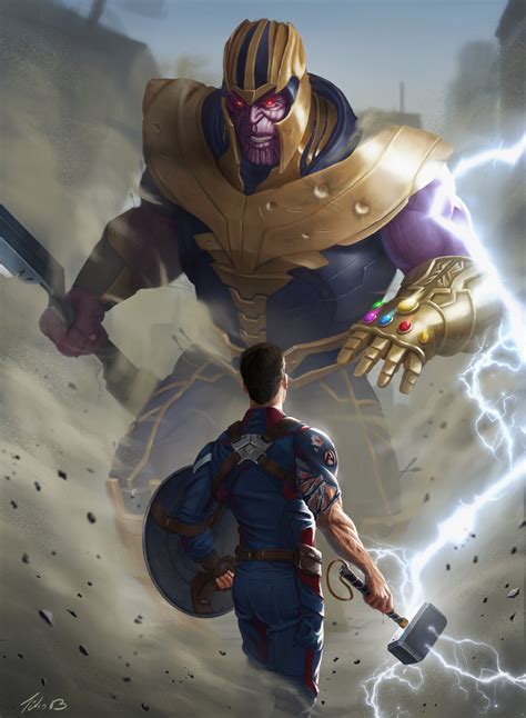 Captain America Against Thanos Endgame Art Wallpaper, HD Artist 4K ...