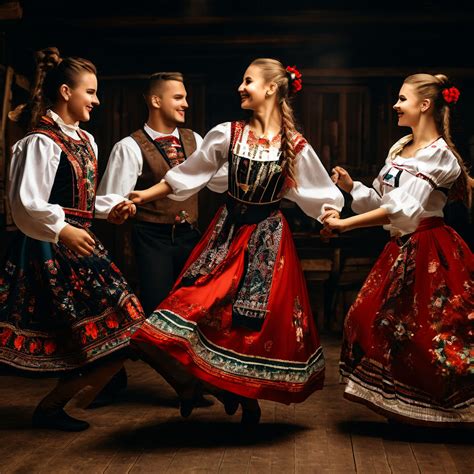 4 Slovak people dancing their culutre dance with culture clo... by ...