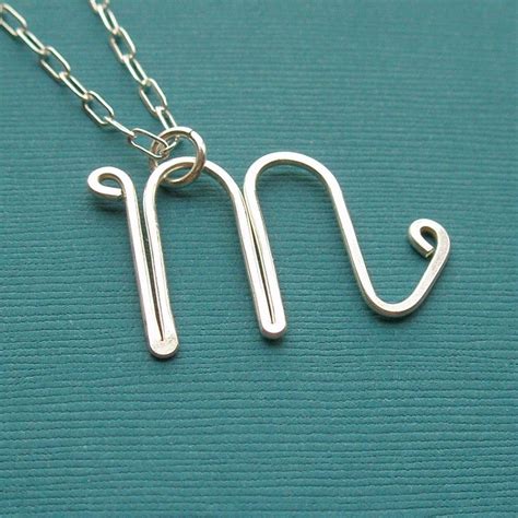 The Letter M Necklace All Sterling Silver | Etsy | M necklace, Sterling, Silver