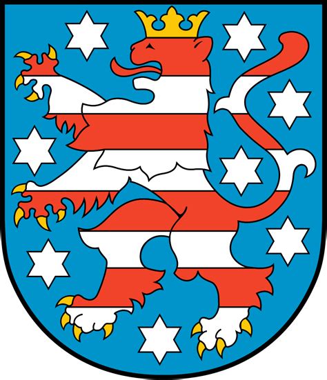 Coat of arms of Thuringia (Germany) | Wappen der bundesländer, Flaggen der welt, Wappen