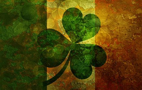 Ireland Flag with Shamrock Grunge Background Illustration Photograph by Jit Lim - Pixels