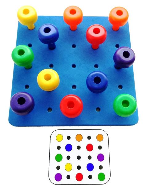 Peg Board Set with Pattern CardSK-012 | Occupational therapy, Card patterns, Preschool fine motor