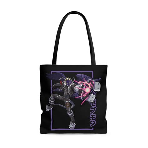 Anime Character Tote Bag, Japanese Tote Bag, Black Canvas Tote Bag ...