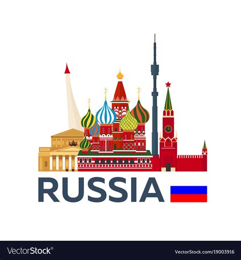 Travel to russia moscow skyline kremlin Royalty Free Vector