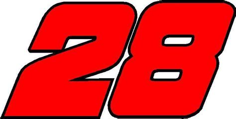 NASCAR Decals :: 28 Race Number 2 COLOR Decal / Sticker