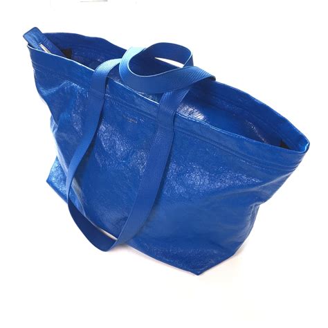 Balenciaga - Men's Bright Blue Carry Shopper M Leather IKEA Bag – eluXive