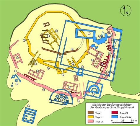 Datei:Plan Troy-Hisarlik-de.svg | Ancient troy, Troy, City of troy