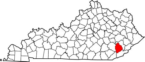 Image: Map of Kentucky highlighting Leslie County