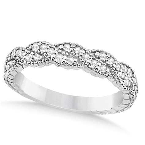 Diamond Braided Wedding Band 14k White Gold (0.23ct) - U9261